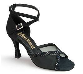   La International Dance Shoes (IDS) LORRAINE MESH - BLACK NUBUCK/BLACK SILVER HOLO